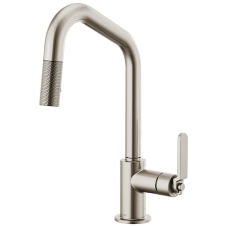Brizo Litze Pull-Down Faucet with Angled Spout and Industrial Handle 63064LF-SS